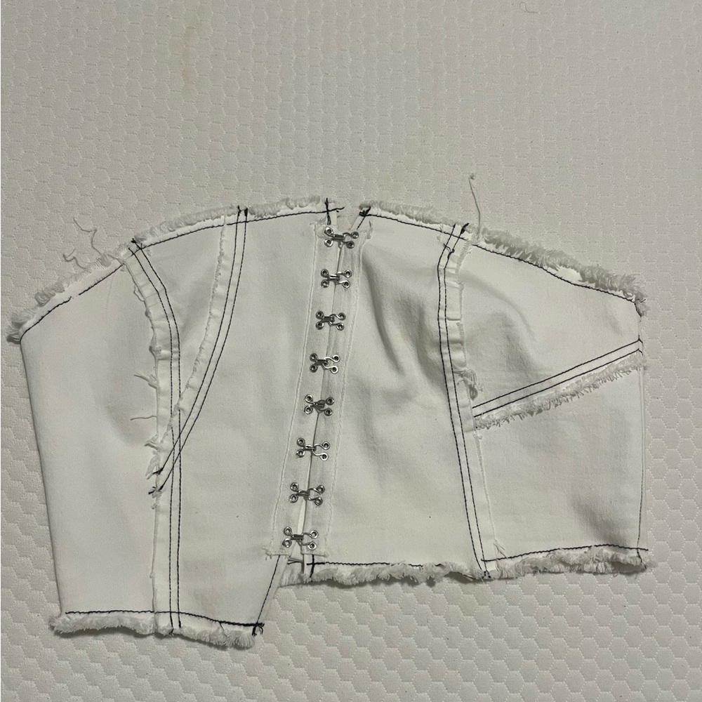 White denim tube top